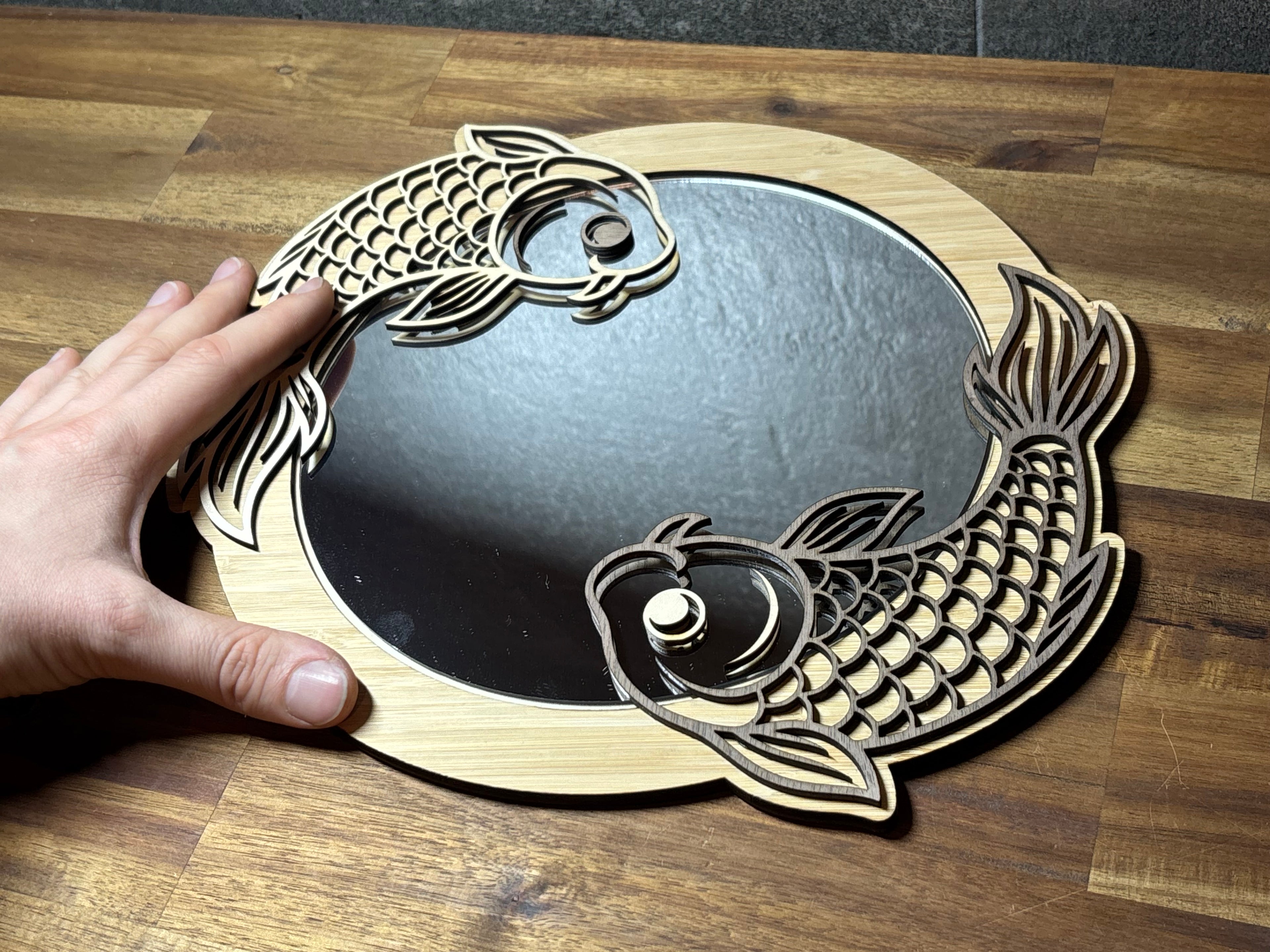 Yin Yang Carp Mirror